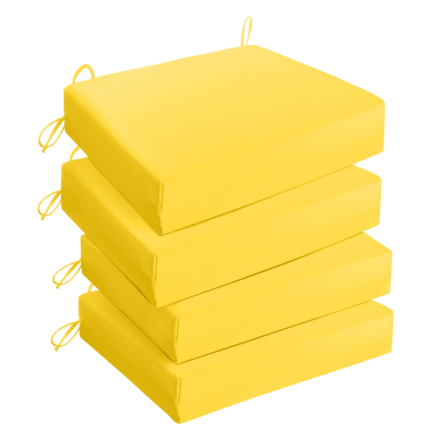 UNIKOME Outdoor Chair Cushions Pack of 4, Waterproof Patio Cushions with Ties, High Density Sponge Filling Square Corner Seat Cushions for Outdoor Furniture, 18.5"x16"x3"