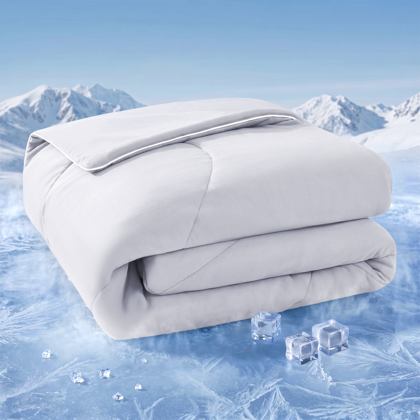 UNIKOME Cooling Comforter Queen Size, Cooling Blanket for Hot Sleepers, Lightweight Breathable Summer Blanket, Cool to Touch for Night Sweats,90"x90", Light Green