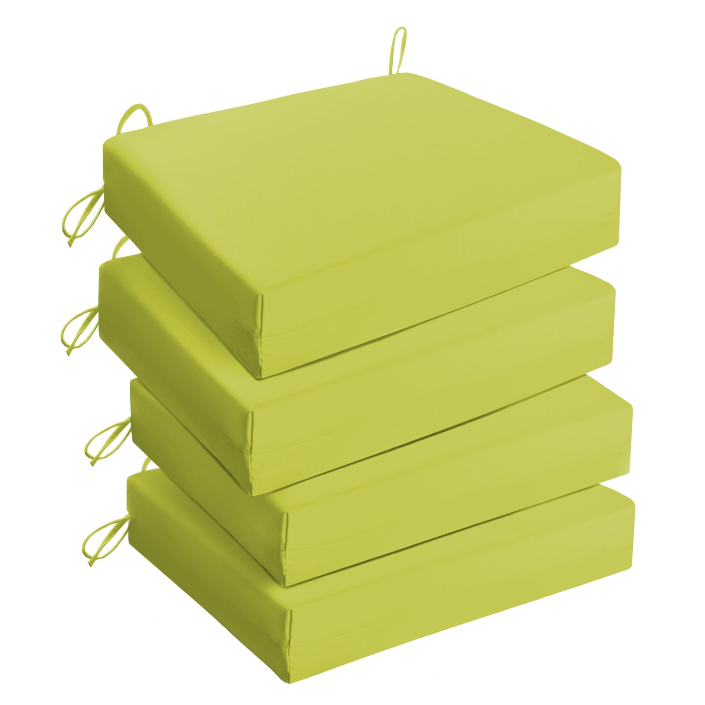 UNIKOME Outdoor Chair Cushions Pack of 4, Waterproof Patio Cushions with Ties, High Density Sponge Filling Square Corner Seat Cushions for Outdoor Furniture, 18.5"x16"x3"