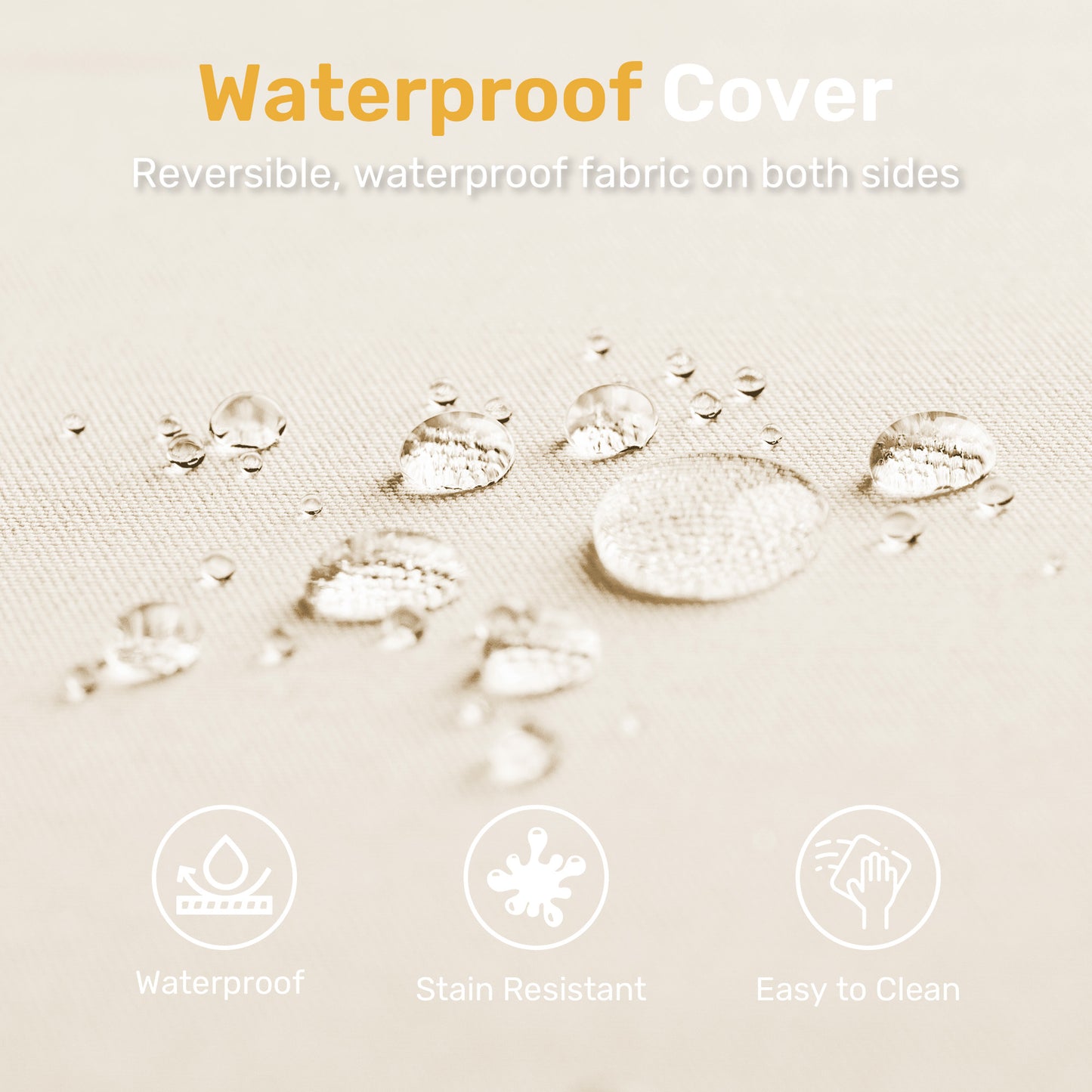 UNIKOME Outdoor Chair Cushions Pack of 4, Waterproof Patio Cushions with Ties, High Density Sponge Filling Square Corner Seat Cushions for Outdoor Furniture, 18.5"x16"x3"