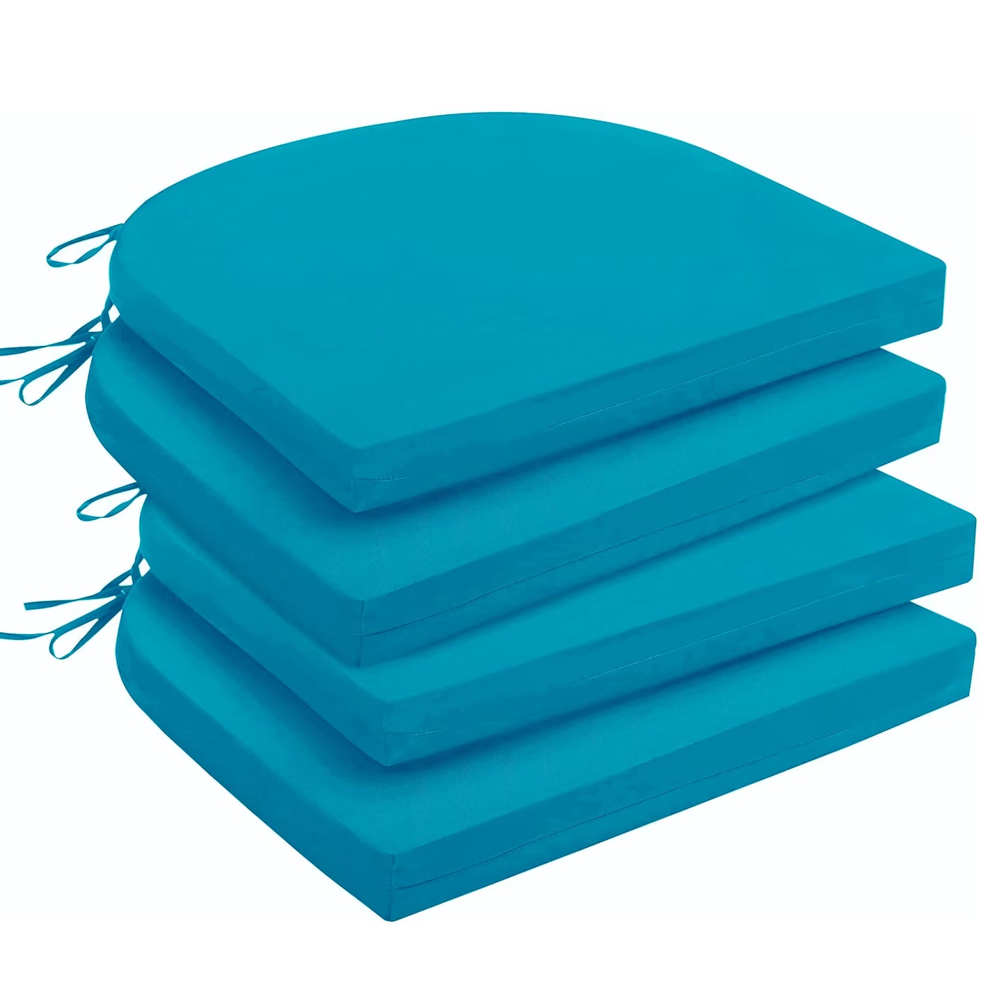 Unikome 4-Pack Outdoor Patio Seat Cushions, Waterproof High-Density Foam, Rounded Square, 17 x 16 inch