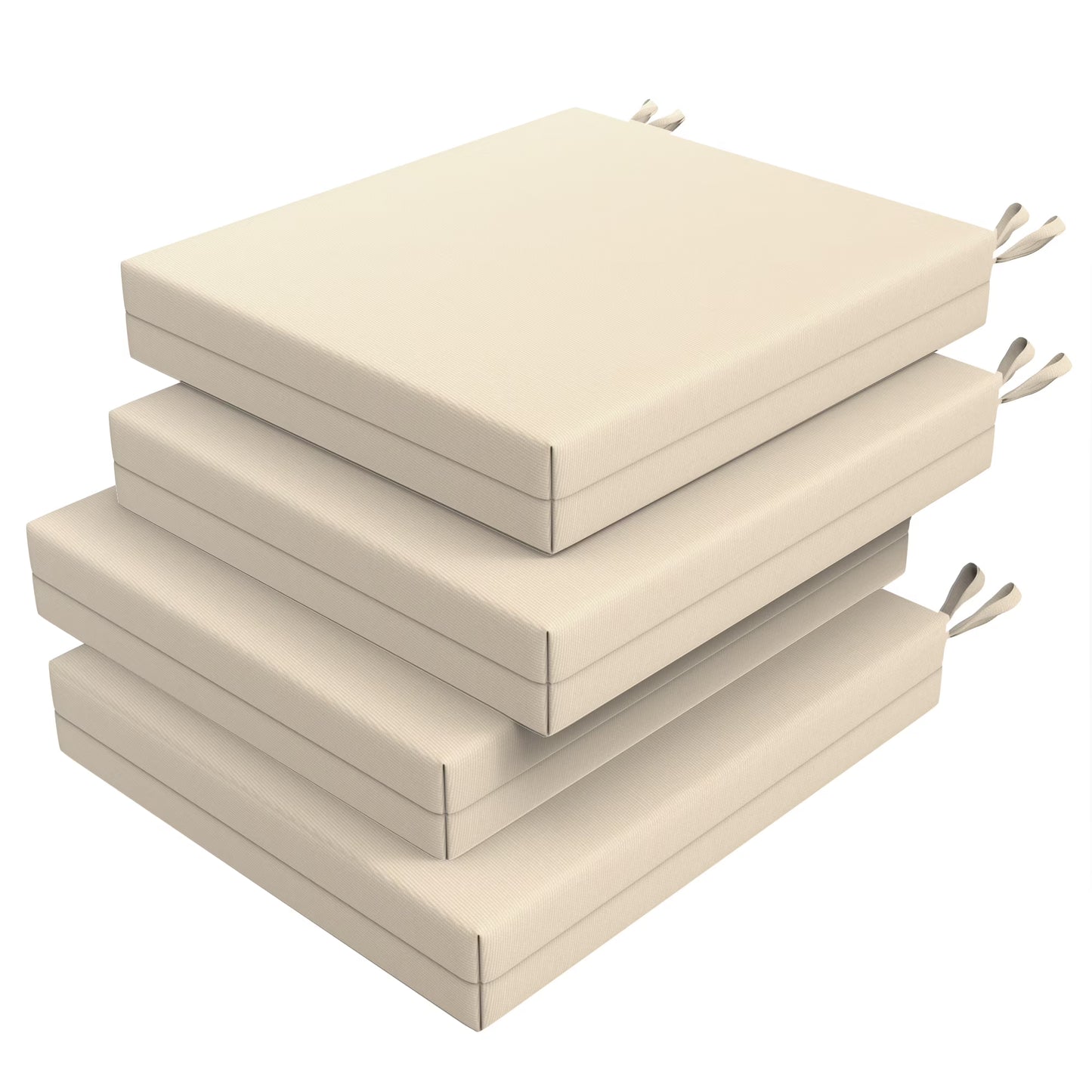 Unikome Outdoor Cushions Set of 4 Solid Water-resistant Outdoor Patio Seat Cushion 18.5-Inch x 16-Inch Square, Beige