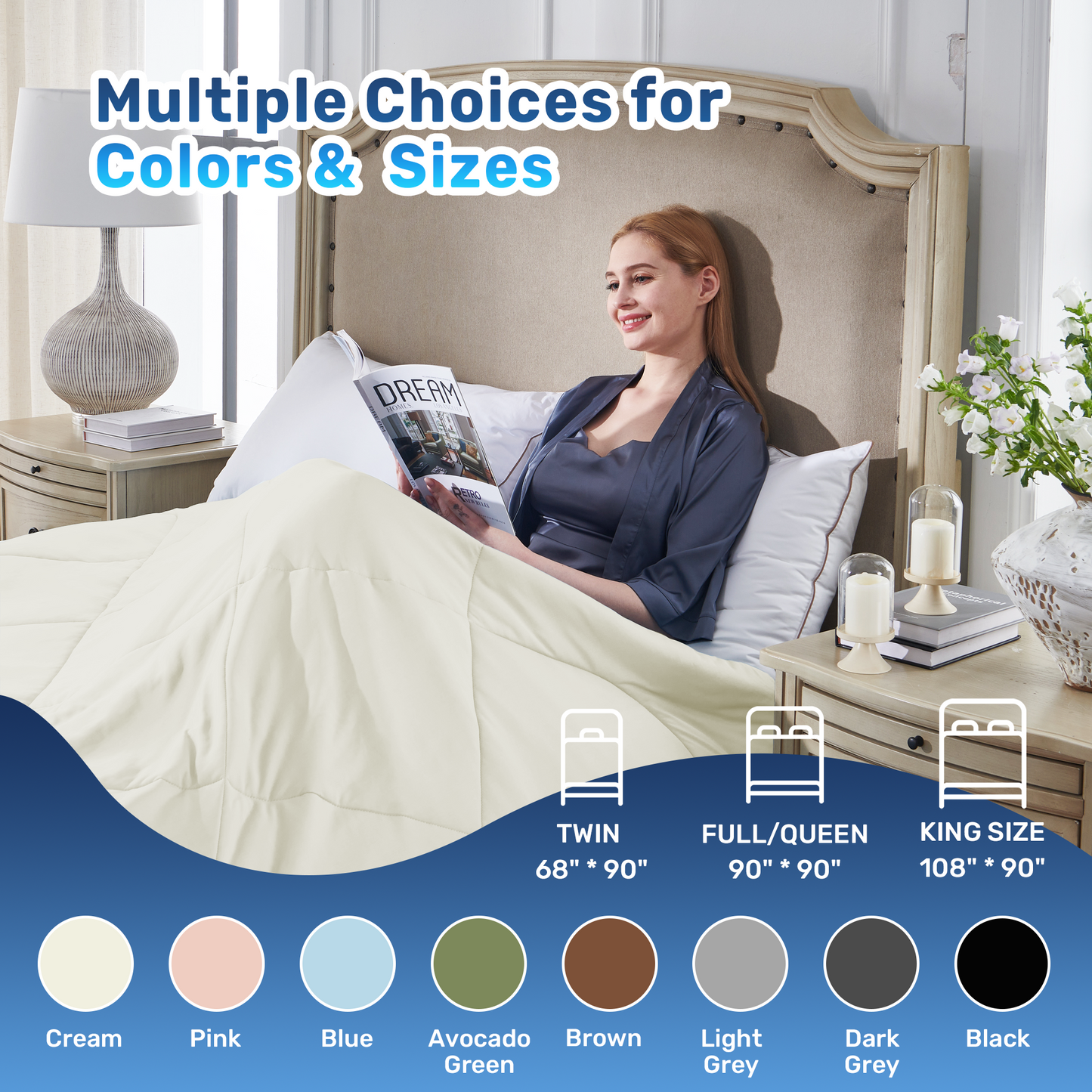 UNIKOME Cooling Blanket Twin Size - High Q-Max 0.4, Reversible Waffle Blanket for Summer, Soft Throw Blanket for Couch, Lightweight Summer Blanket, All Season Duvet Comforter