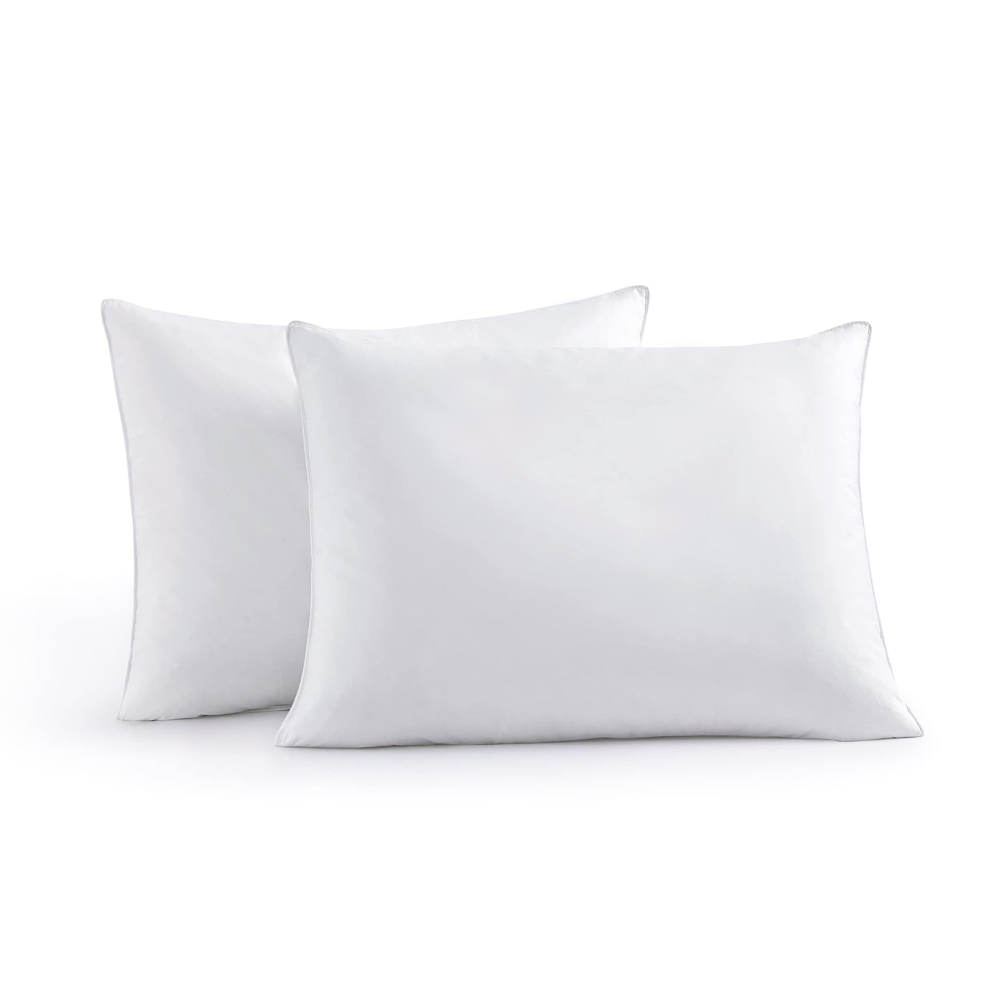 UNIKOME Goose Feather Down Pillows Set of 2 - Soft Breathable Medium Firm Bed Pillow, Luxury Hotel Collection Pillow for Back, Stomach or Side Sleeper.