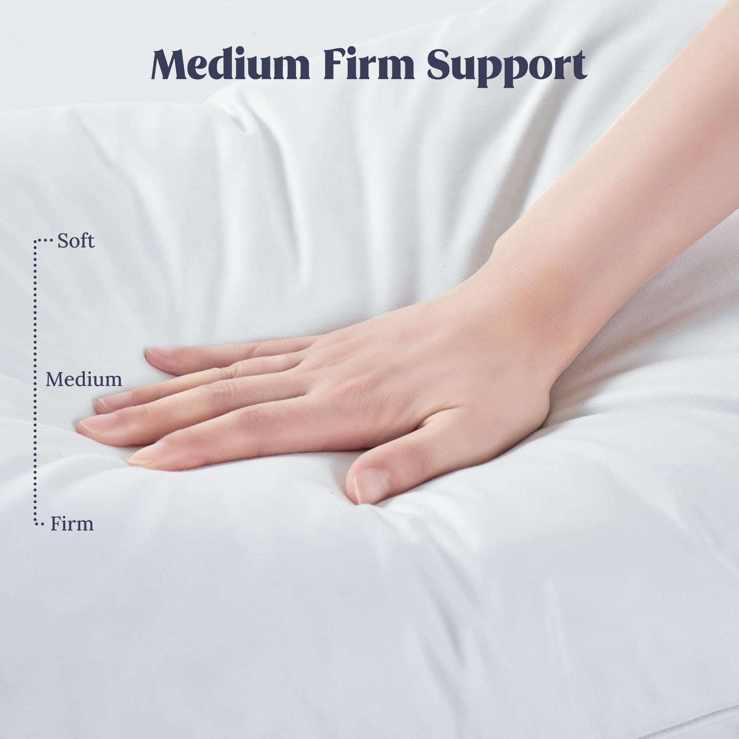 UNIKOME Goose Feather Down Pillows Set of 2 - Soft Breathable Medium Firm Bed Pillow, Luxury Hotel Collection Pillow for Back, Stomach or Side Sleeper.