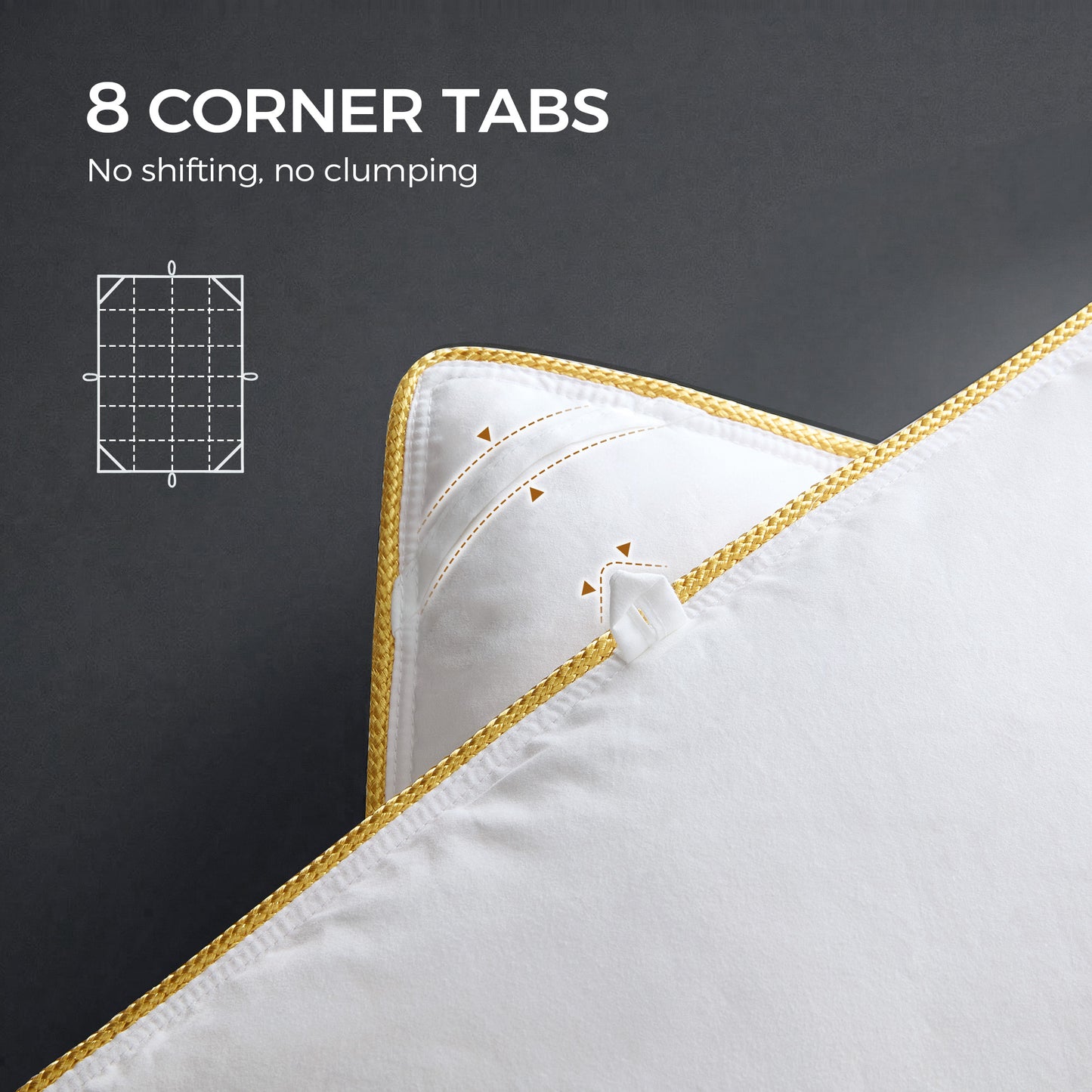 UNIKOME Lightweight Goose Feather Down Fiber Comforter Queen/Full Size, Duvet Insert with Soft Downproof Cover for Summer/Hot Sleepers, Hotel-Luxury Fluffy Bed Comforter (88"X88", White)
