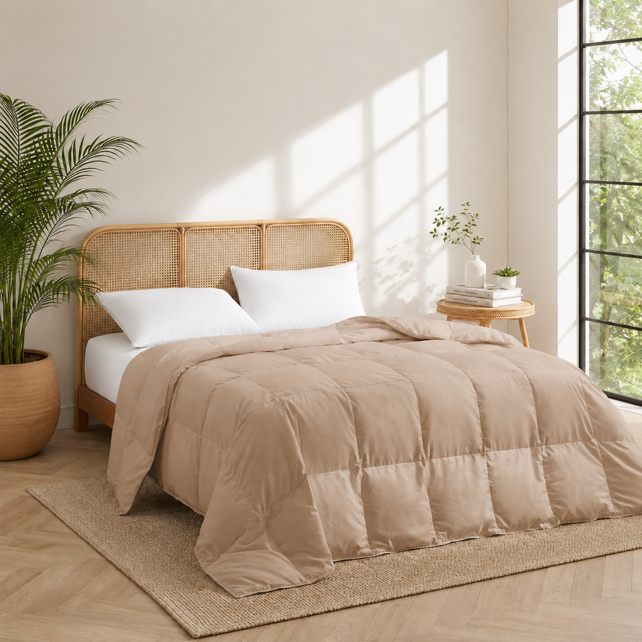 Unikome Goose Feather Fiber Lightweight Comforter, Duvet Insert with RDS Natural Fill, OEKO-TEX Certified, Box Stitch, 4 Side Ties & 4 Corner Loops