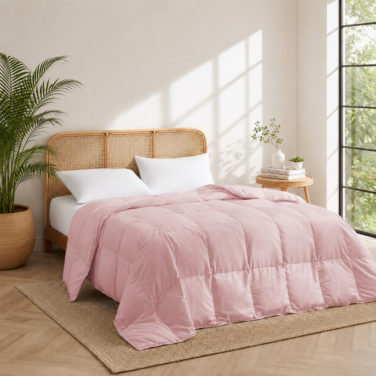 Unikome Goose Feather Fiber Lightweight Comforter, Duvet Insert with RDS Natural Fill, OEKO-TEX Certified, Box Stitch, 4 Side Ties & 4 Corner Loops
