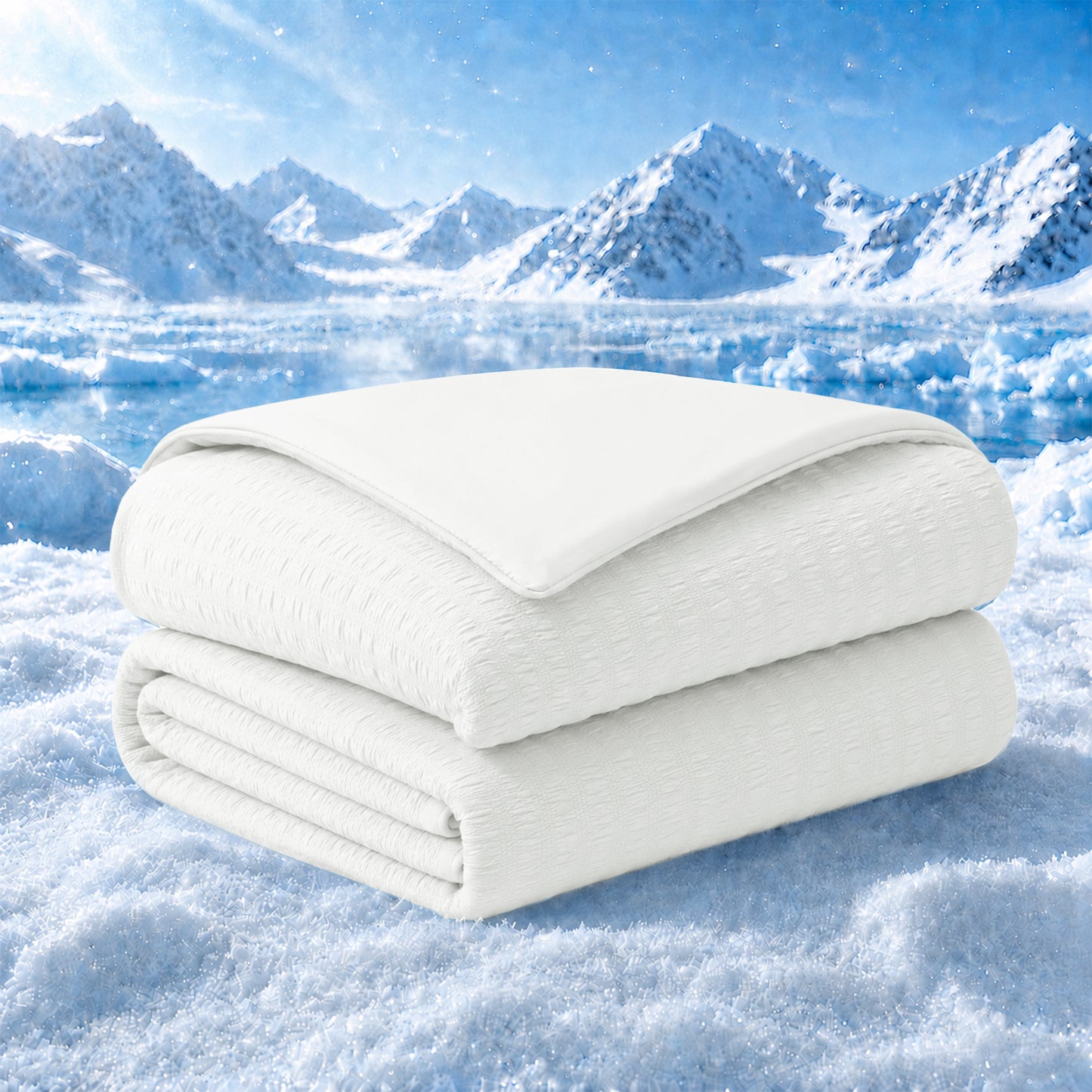 Unikome Cooling Blanket for Bed,Lightweight Reversible Summer Blanket,Soft Breathable Bubble Gauze Blanket with OEKO-TEX Certified Fabric,Machine Washable