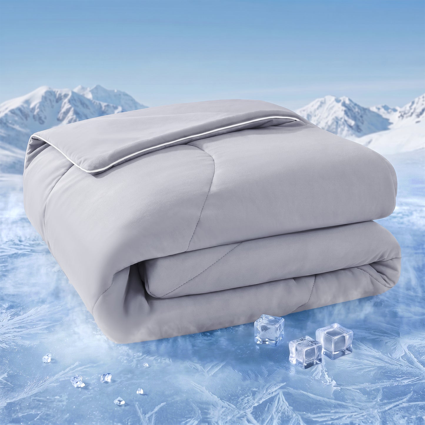 UNIKOME Cooling Comforter Queen Size, Cooling Blanket for Hot Sleepers, Lightweight Breathable Summer Blanket, Cool to Touch for Night Sweats,90"x90", Light Green