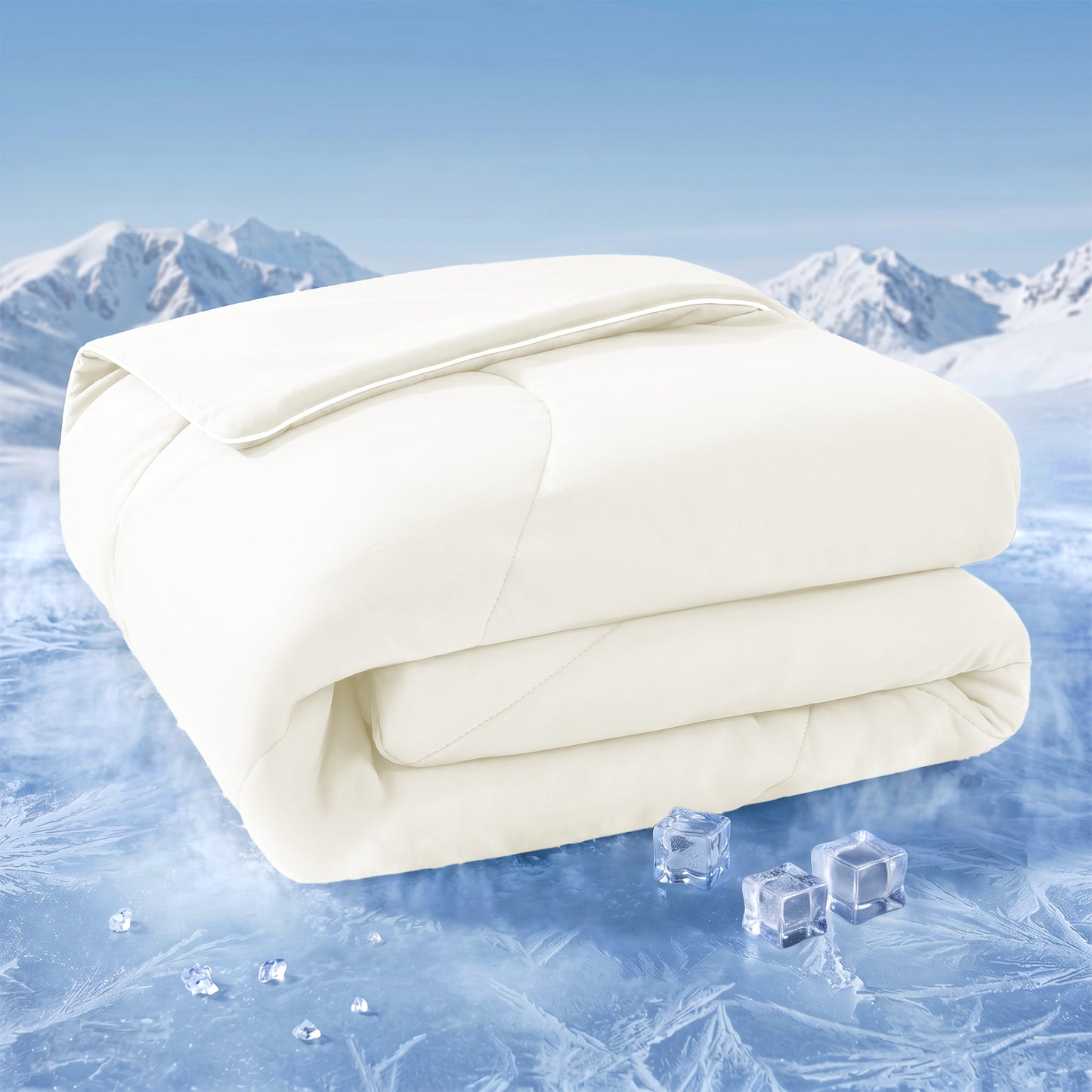 UNIKOME Cooling Comforter Queen Size, Cooling Blanket for Hot Sleepers, Lightweight Breathable Summer Blanket, Cool to Touch for Night Sweats,90"x90", Light Green