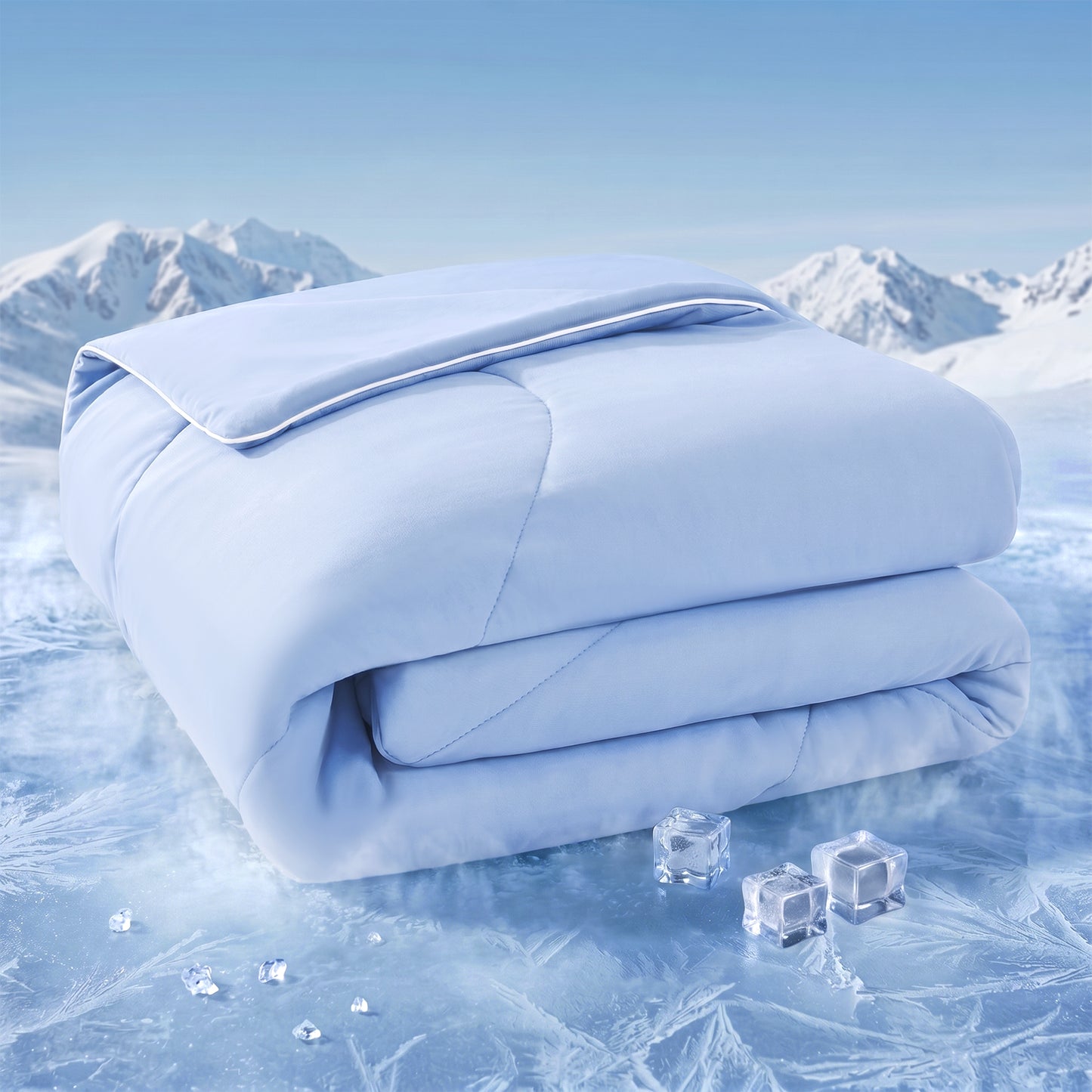 UNIKOME Cooling Comforter Queen Size, Cooling Blanket for Hot Sleepers, Lightweight Breathable Summer Blanket, Cool to Touch for Night Sweats,90"x90", Light Green