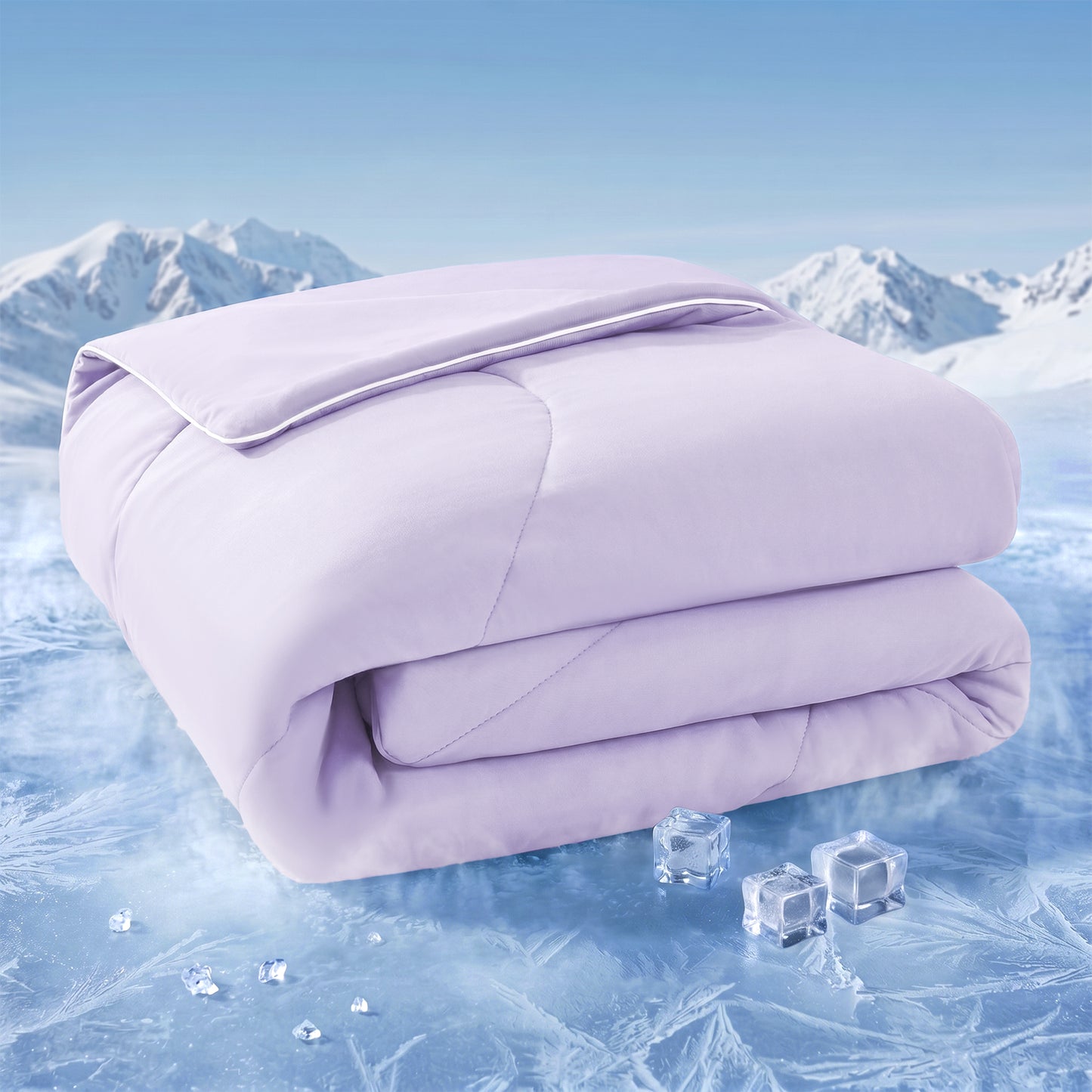 UNIKOME Cooling Comforter Queen Size, Cooling Blanket for Hot Sleepers, Lightweight Breathable Summer Blanket, Cool to Touch for Night Sweats,90"x90", Light Green