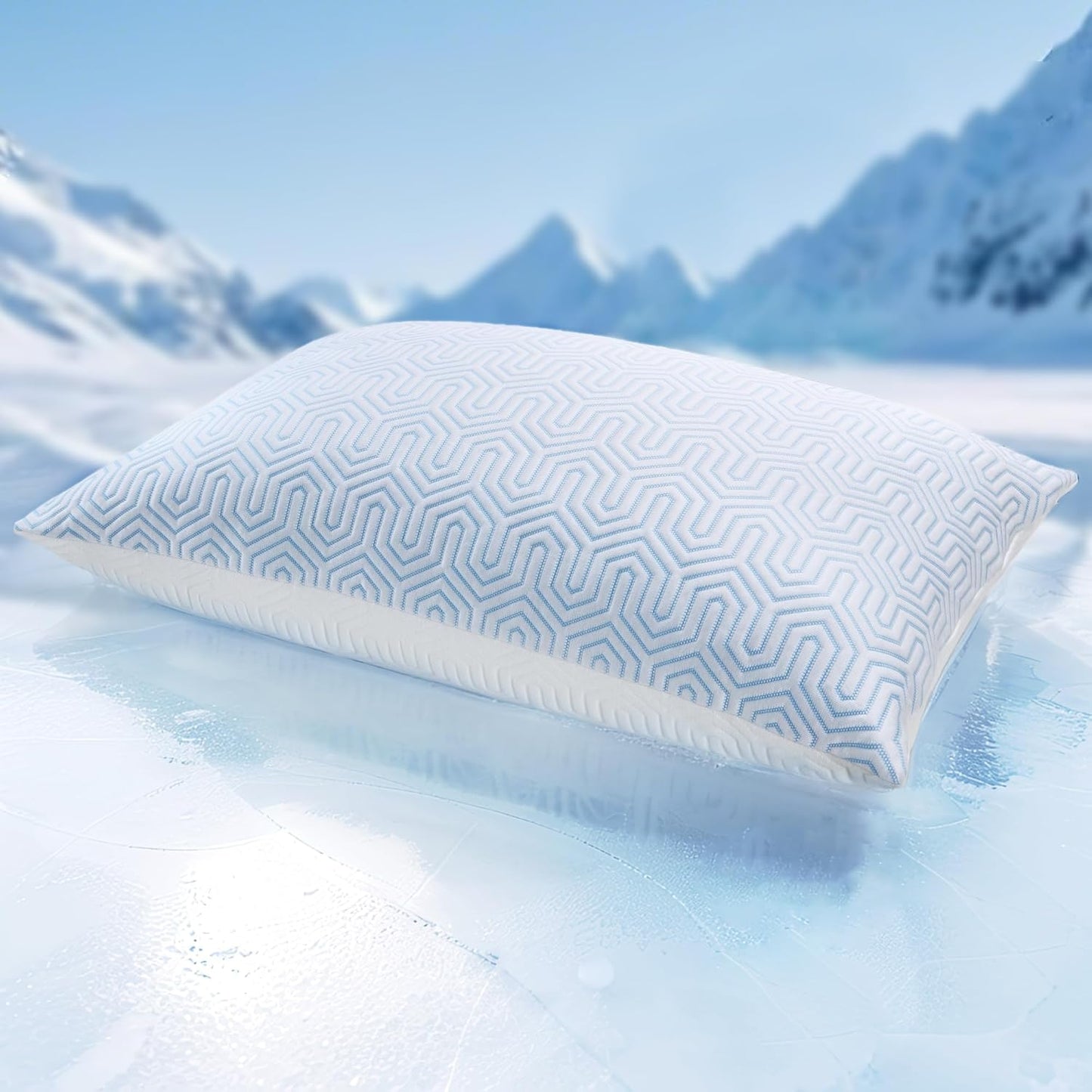 puredown® Cooling Goose Feather Down Pillow, Set of 1, Bed Pillow Insert with Soft Cooling Pillowcase for Cool Sleep