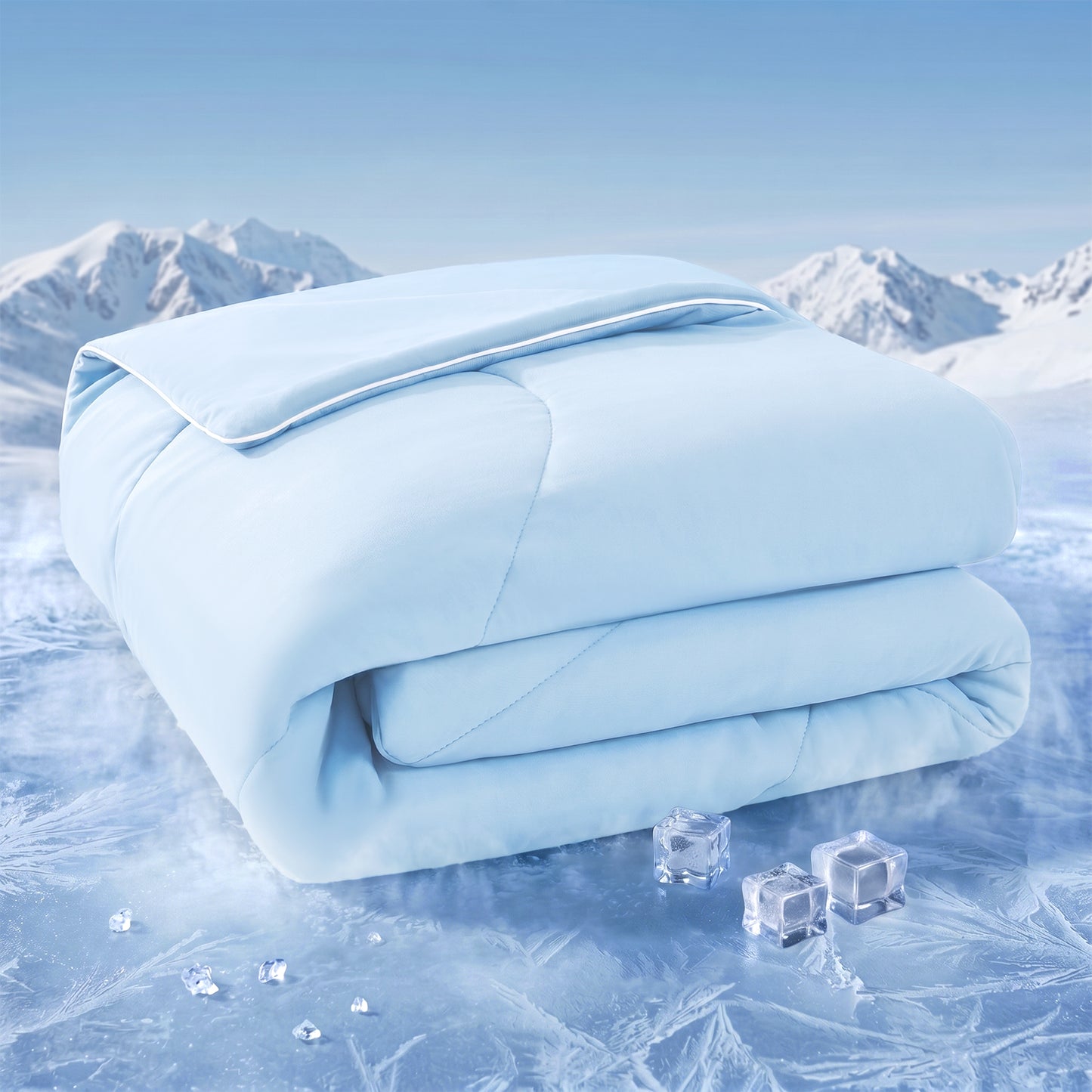 UNIKOME Cooling Comforter Queen Size, Cooling Blanket for Hot Sleepers, Lightweight Breathable Summer Blanket, Cool to Touch for Night Sweats,90"x90", Light Green