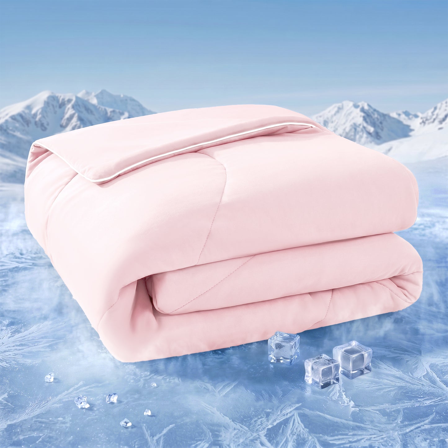 UNIKOME Cooling Comforter Queen Size, Cooling Blanket for Hot Sleepers, Lightweight Breathable Summer Blanket, Cool to Touch for Night Sweats,90"x90", Light Green