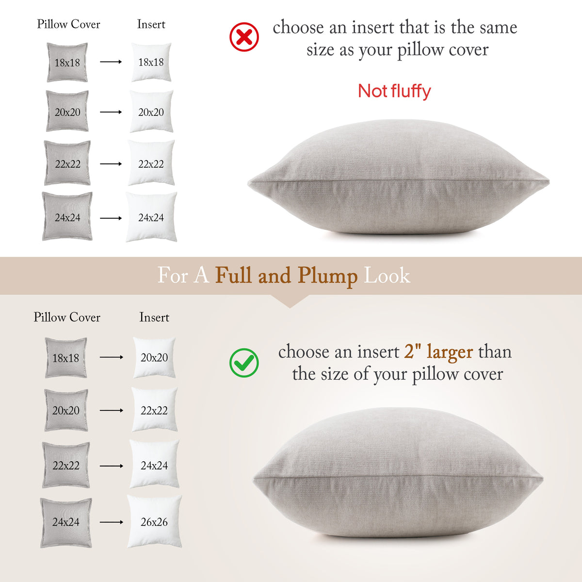 puredown® 18x18 Pillow Inserts, Feather Down Filled for Support, Set of 2 Fluffy & Supportive, Feather Down Filled, Throw Pillow Insert for Couch, Chairs, Bed, Sofa, Office Decoration