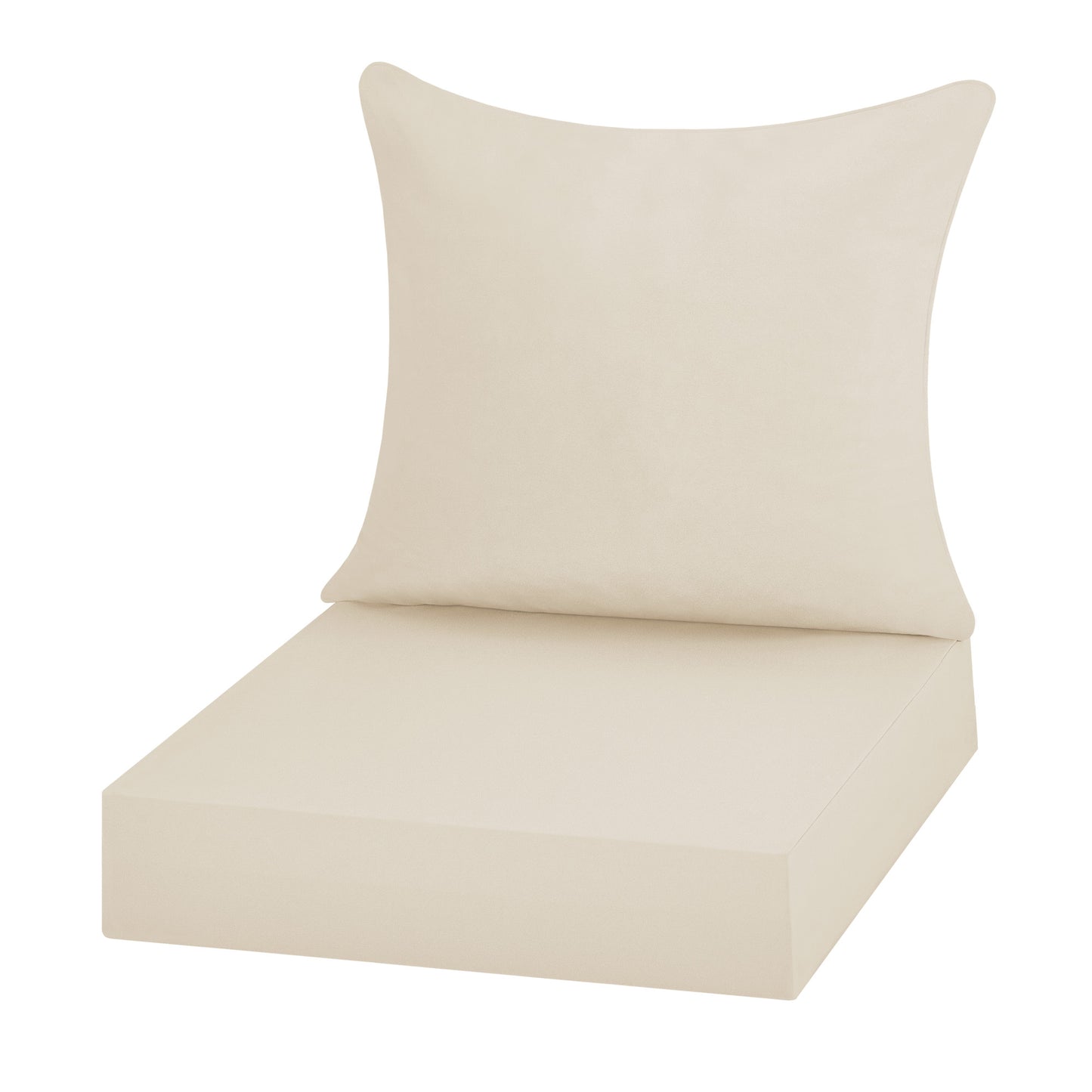 UNIKOME Outdoor Seat Cushions 22 X 24 X 4 Inch, Waterproof & Fade Resistant Patio Furniture Replacement Cushions with Removable Cover for Chair, Sofa, Couch, Wicker, Beige