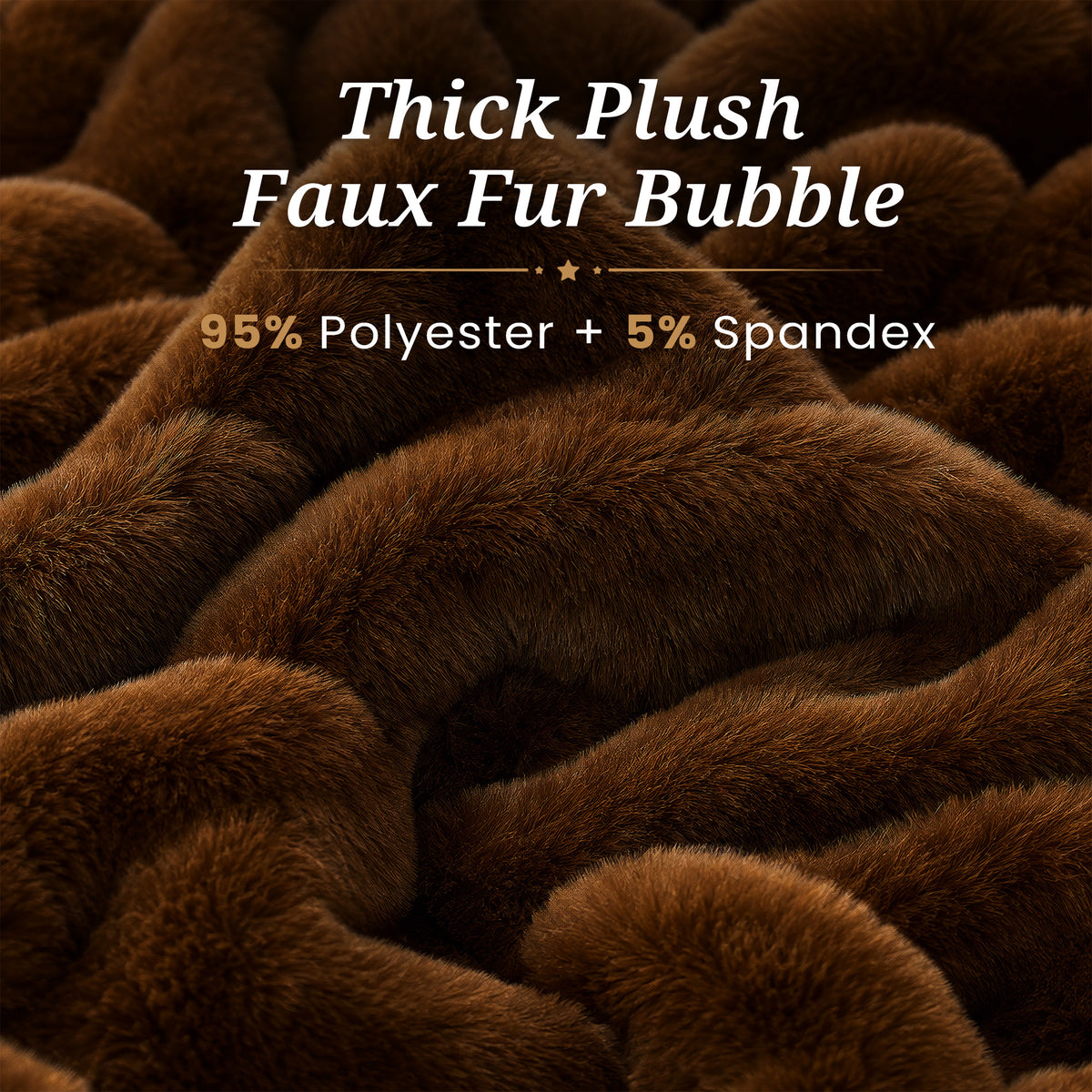puredown®Faux Rabbit Fur Throw Blanket for Couch, 50"x60" Brown