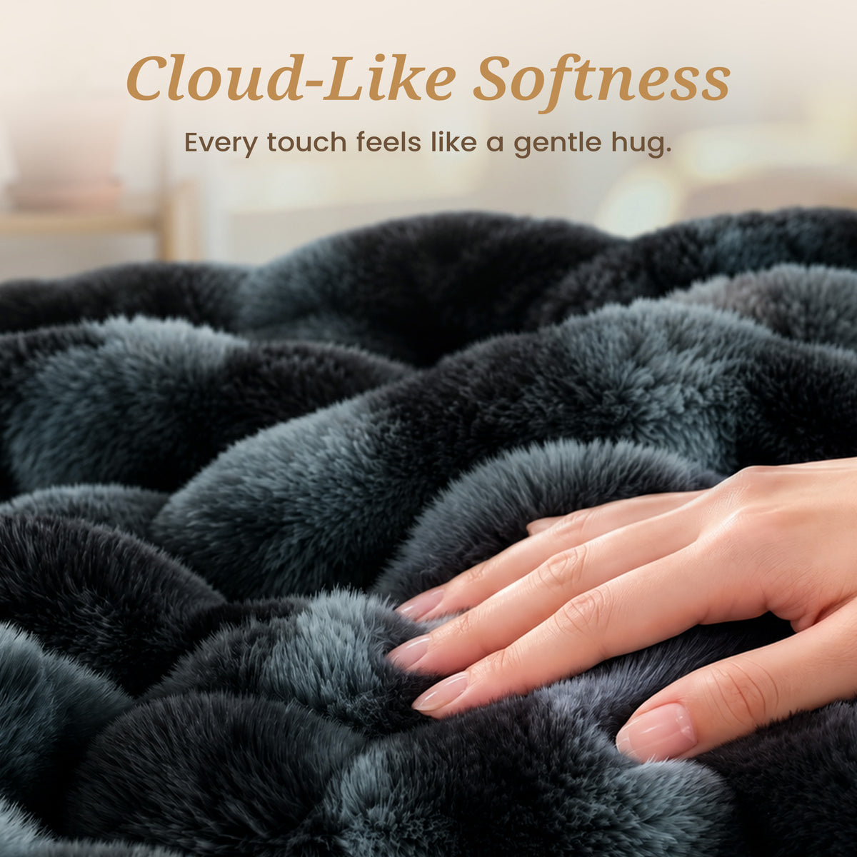 puredown®Faux Rabbit Fur Thick Throw Blanket for Couch, 1120GSM Tie-Dye Blue, Soft Thick Luxury Fluffy Cozy Blanket for Couch Sofa Bed, Warm Decorative Throw Blanket for Home Decor