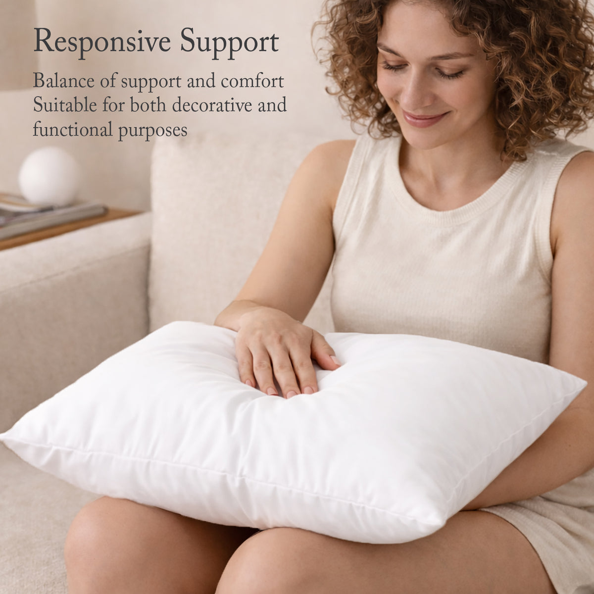 puredown® 18x18 Pillow Inserts, Feather Down Filled for Support, Set of 2 Fluffy & Supportive, Feather Down Filled, Throw Pillow Insert for Couch, Chairs, Bed, Sofa, Office Decoration