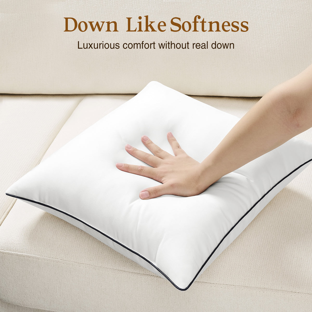 puredown® Pillow Inserts Set of 2, Fluffy Overfilled Down Alternative Lumbar Pillows, Soft Plush Decorative Throw Pillows for Couch, Sofa, Bed and Home Decor