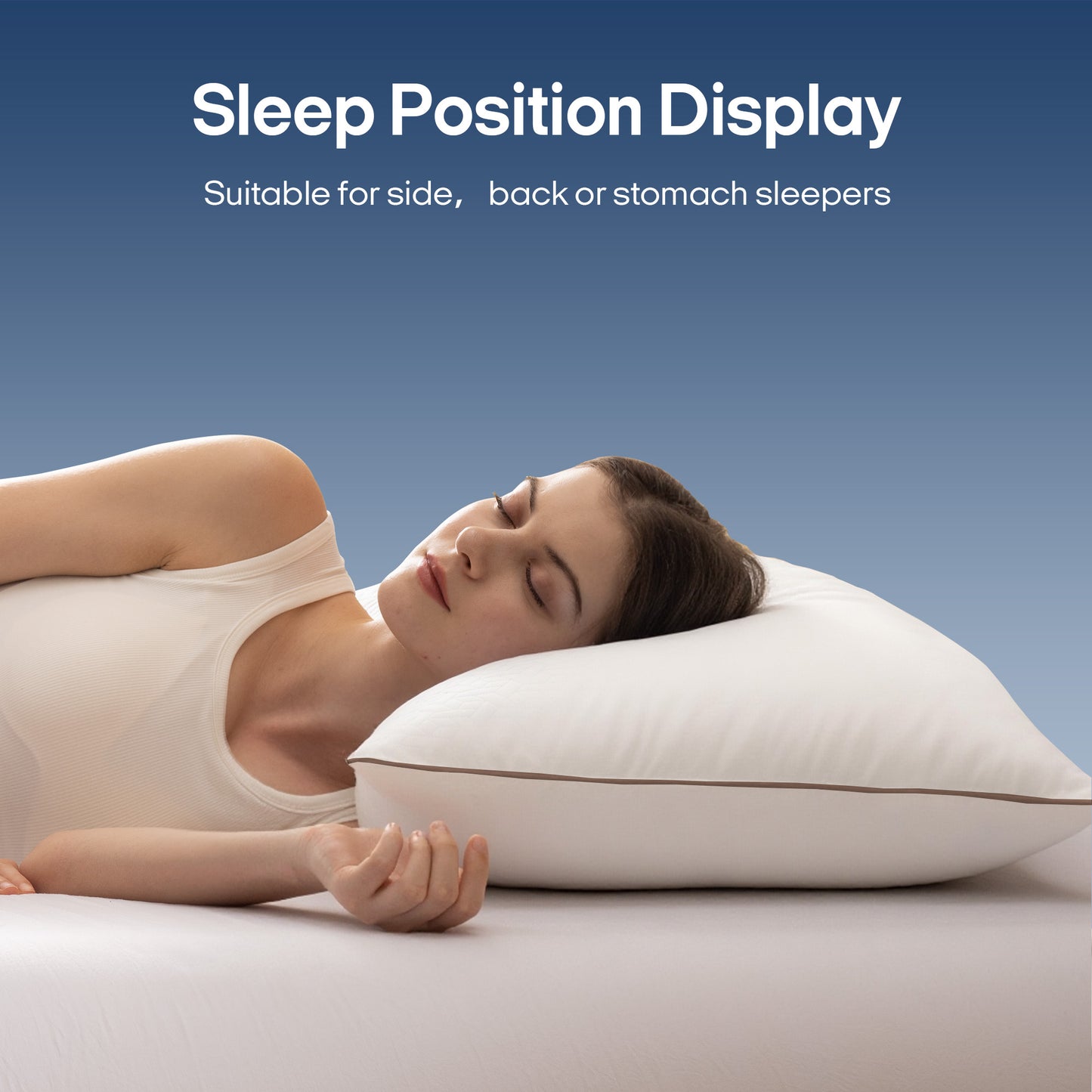 puredown® Goose Feathers and Down Pillows, Premium Medium to Firm Bed Pillows for Sleeping, Luxury Pillows with 100% Cotton Cover, 2 Pack