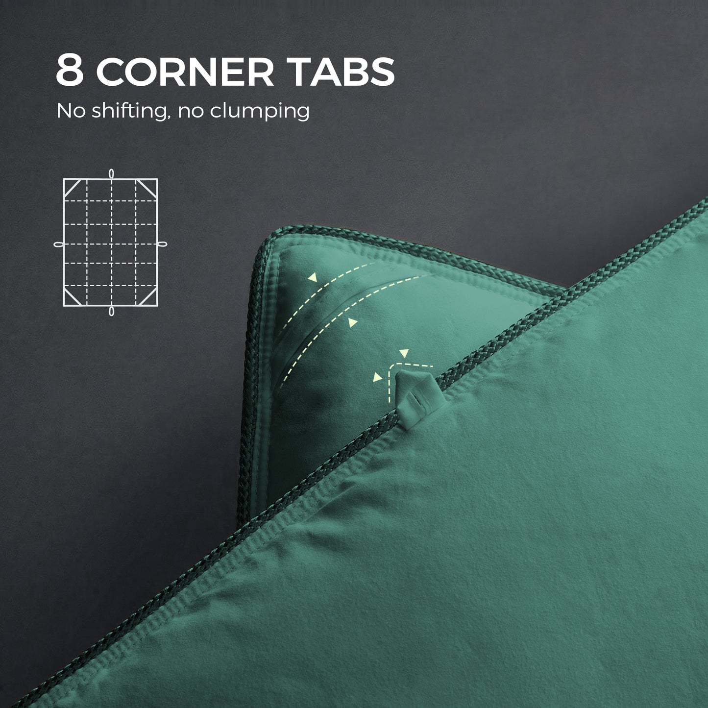 UNIKOME Goose Feather Down Fiber Comforter King Size, All Season Duvet Insert with Soft Downproof Cover, Medium Warm Hotel-Luxury Fluffy Quilted Bed Comforter (104"X88", Green)