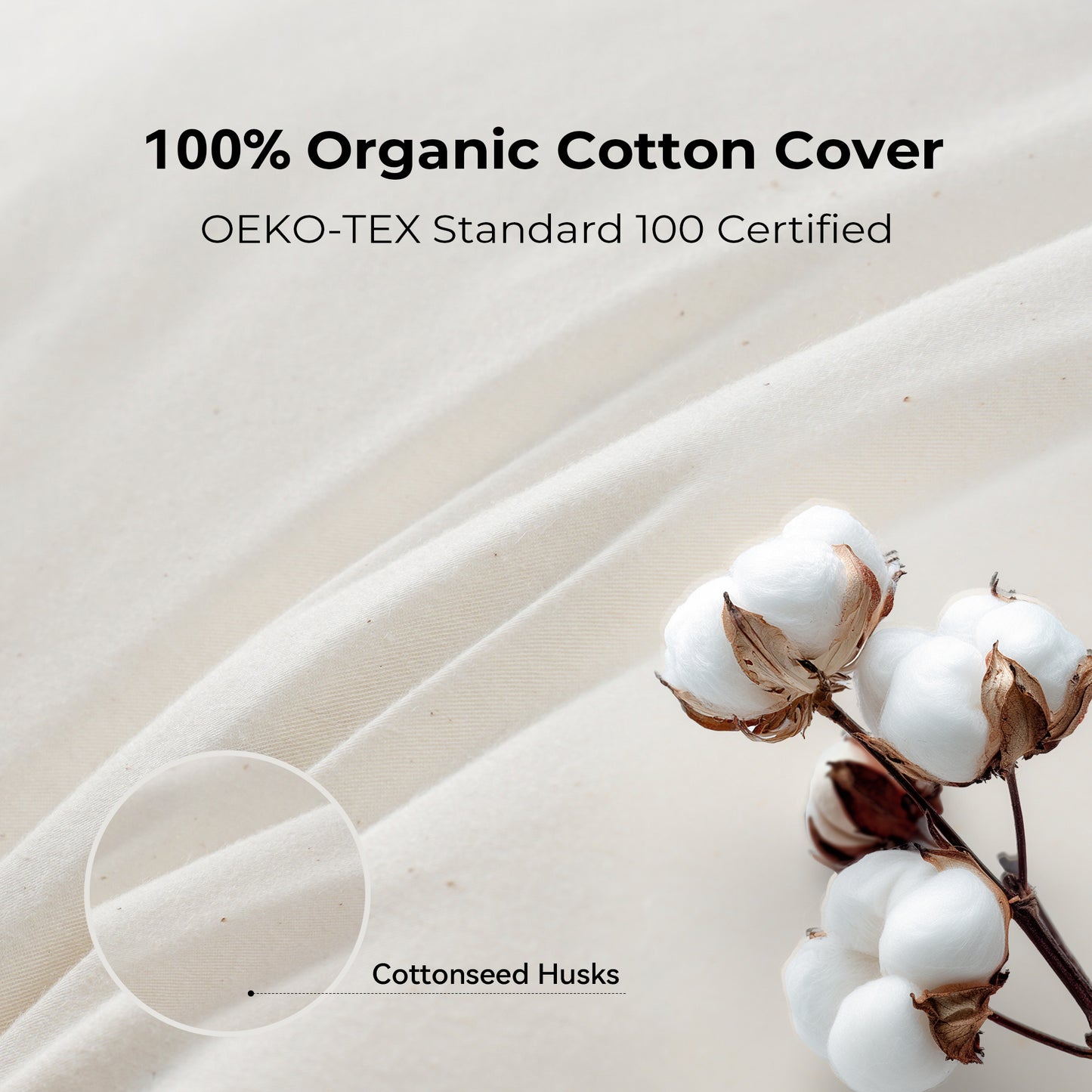 UNIKOME White Goose Down Feather Gusseted Pillows - 100% Organic Cotton Cover - Queen Size Pillow Set of 2, Made in Japan Pillow for Sleeping