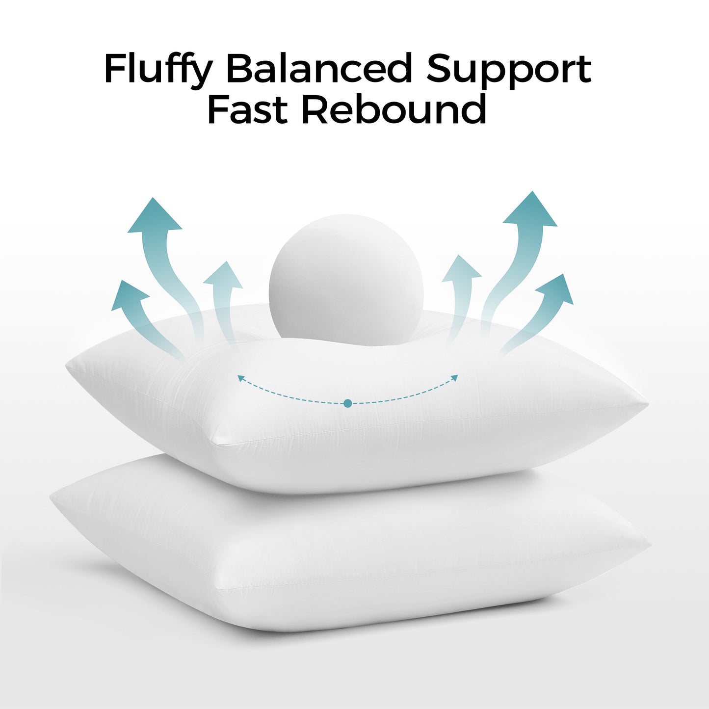 puredown® 16x16 Throw Pillow Inserts, Pack of 2, Indoor Decorative Down Alternative Throw Pillows for Couch, Sofa & Bed – Supportive & Fluffy