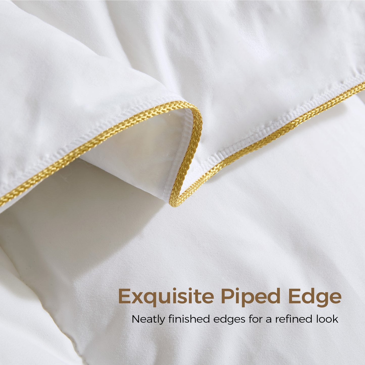 UNIKOME Lightweight Goose Feather Down Fiber Comforter Queen/Full Size, Duvet Insert with Soft Downproof Cover for Summer/Hot Sleepers, Hotel-Luxury Fluffy Bed Comforter (88"X88", White)