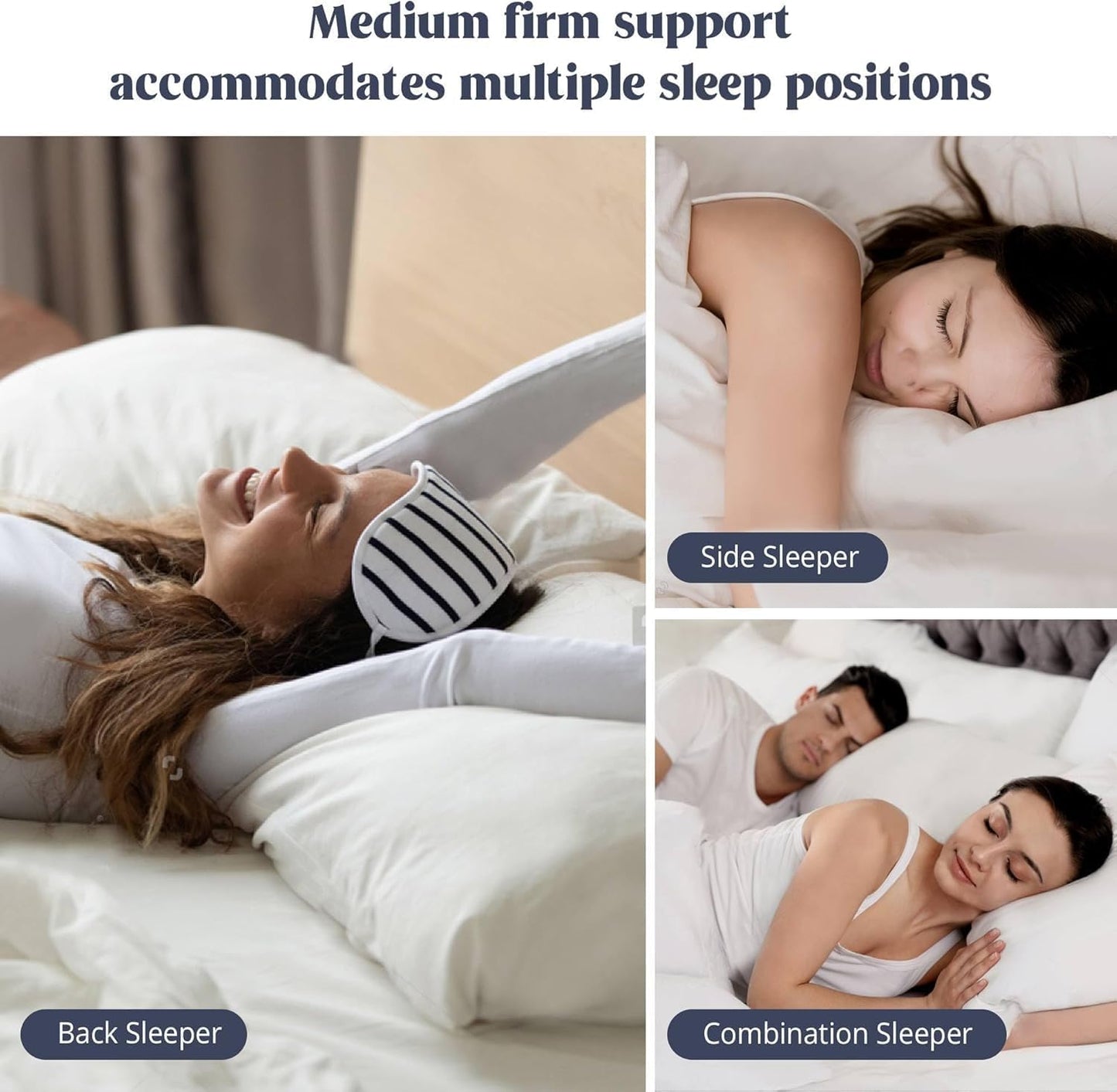 puredown® Goose Feather Down Pillows, Gusseted Bed Pillows for Sleeping 100% Cotton Cover, Set of 2
