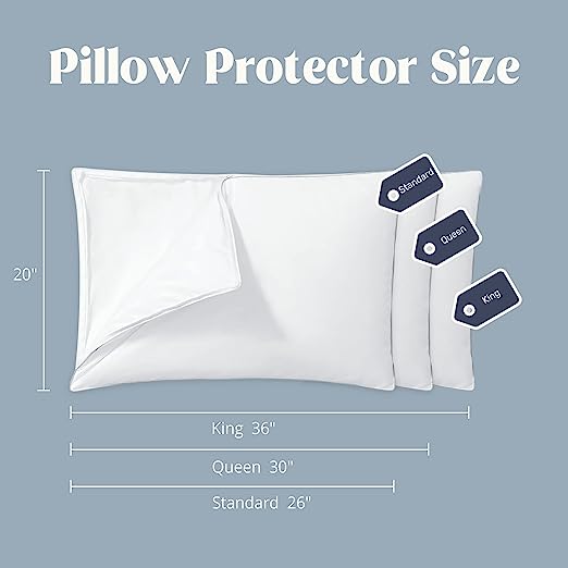 UNIKOME Pillow Enhancer Thick Soft Quiet Pillow Protectors with Zipper, Down Alternative Filled Pillow Covers, King Size 1 Pack