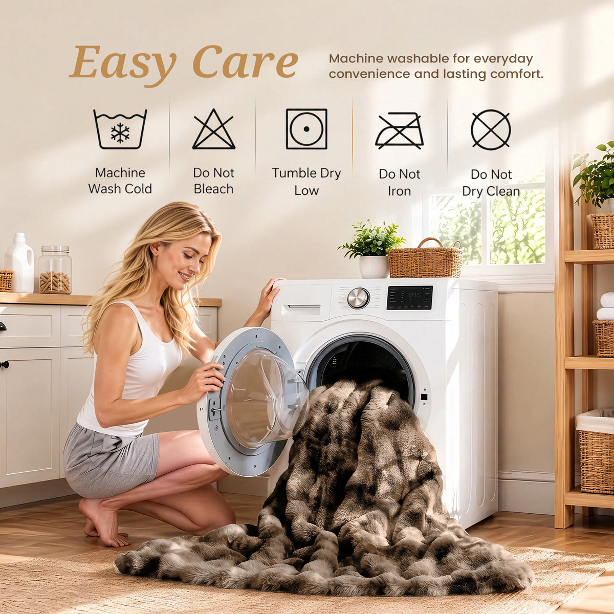 puredown® Faux Rabbit Fur Thick Throw Blanket for Couch, 1120GSM Tie-Dye Coffee, Soft Thick Luxury Fluffy Cozy Blanket for Couch Sofa Bed, Warm Decorative Throw Blanket for Home Decor