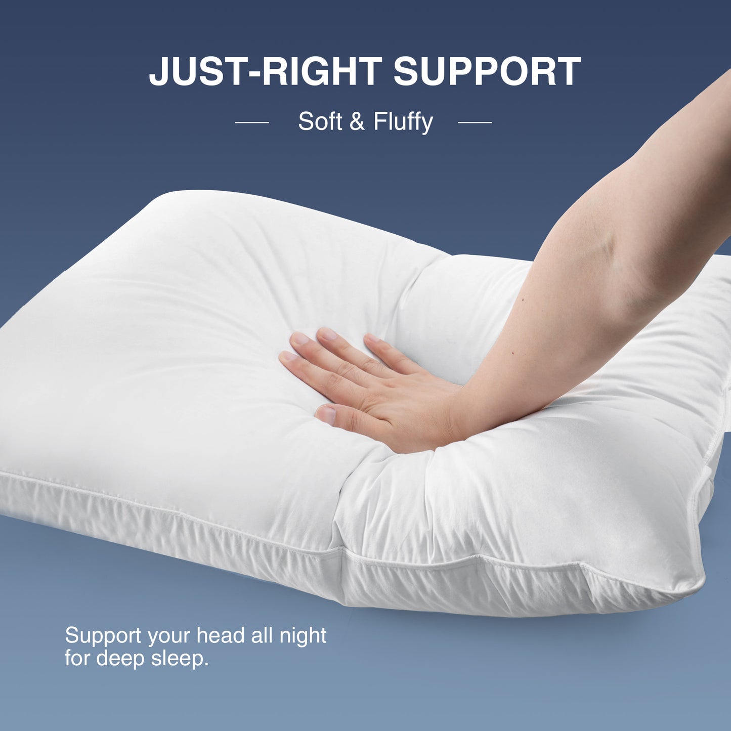 UNIKOME White Goose Down Feather Pillows - 100% Cotton Cover - King Size Pillow Set of 2, Made in Japan Pillow for Sleeping