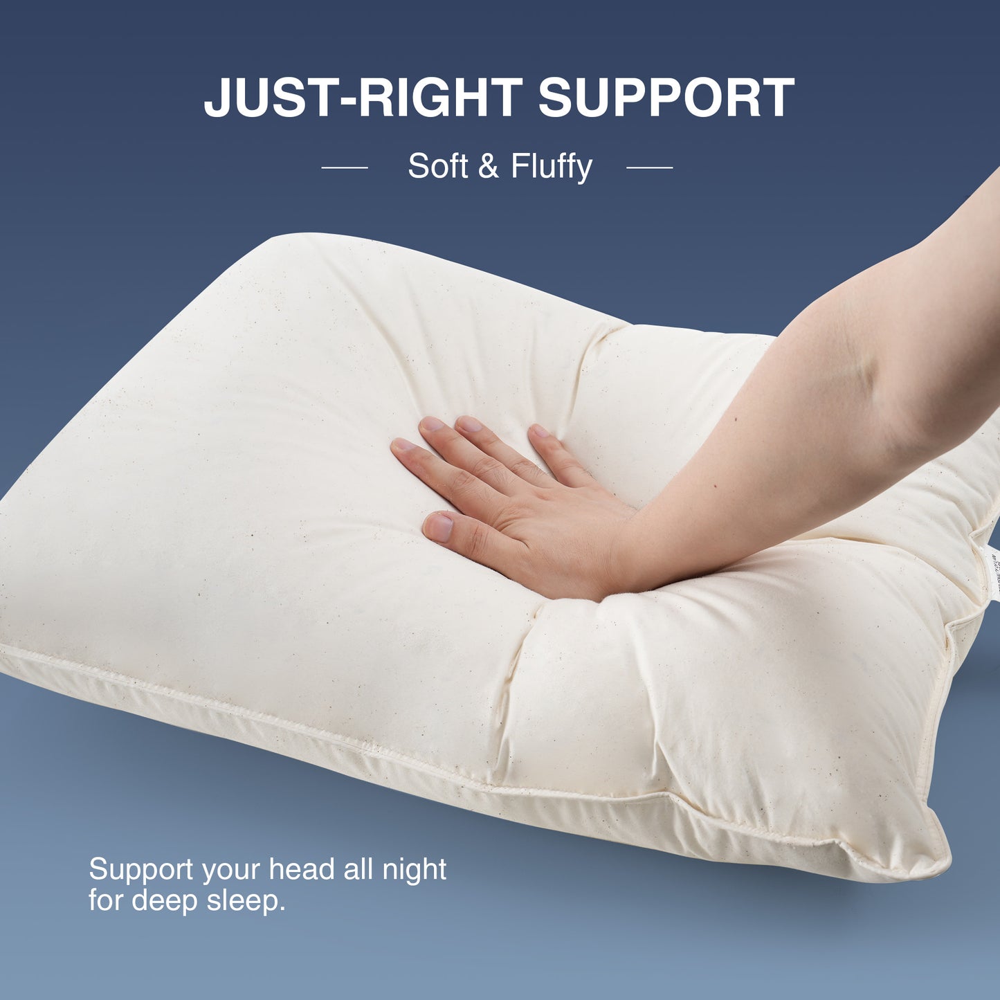 UNIKOME White Down Feather Pillows - 100% Organic Cotton Cover - Standard Size Pillow Set of 2, Made in Japan Pillow for Sleeping