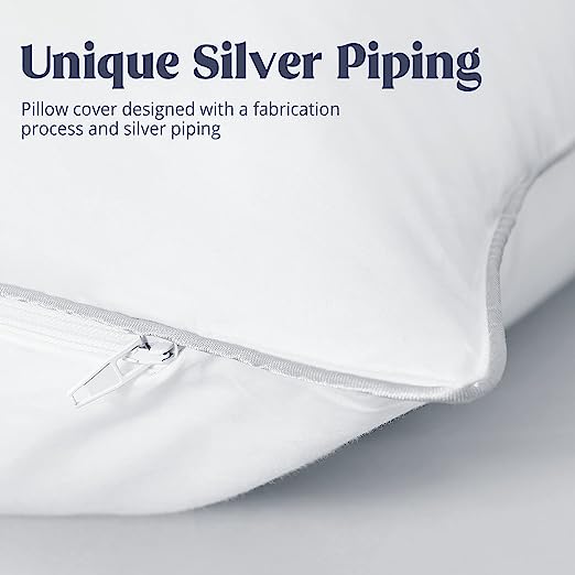 UNIKOME Pillow Enhancer Thick Soft Quiet Pillow Protectors with Zipper, Down Alternative Filled Pillow Covers, King Size 1 Pack