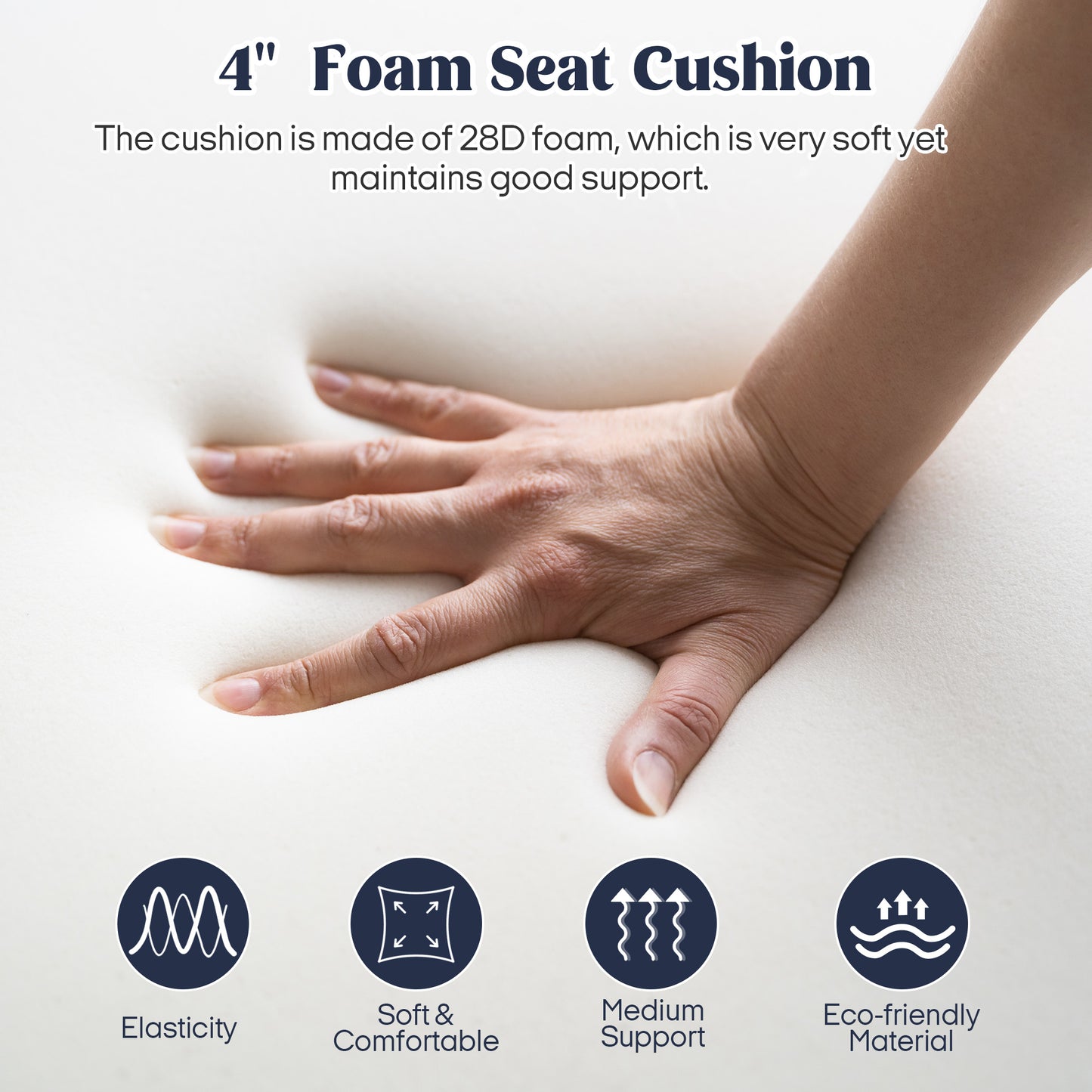 UNIKOME Outdoor Seat Cushions 22 X 24 X 4 Inch, Waterproof & Fade Resistant Patio Furniture Replacement Cushions with Removable Cover for Chair, Sofa, Couch, Wicker, Beige