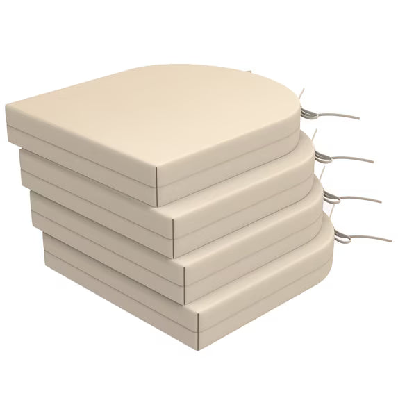 Unikome 4-Pack Outdoor Patio Seat Cushions, Waterproof High-Density Foam, Rounded Square, 17 x 16 inch
