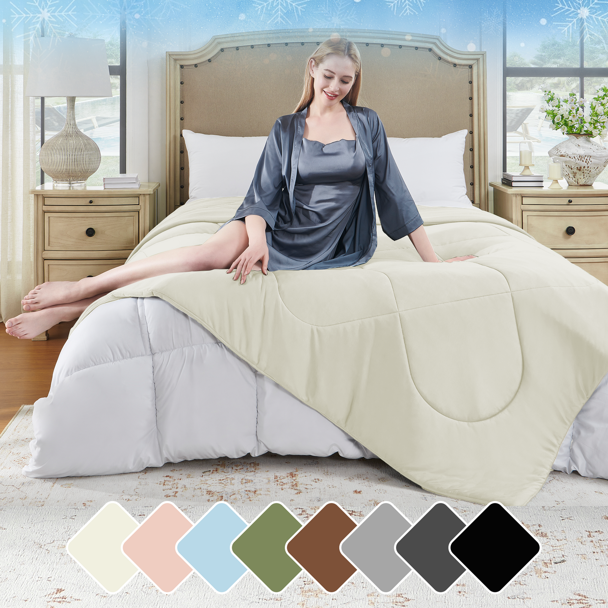 Comforter with fleece discount on one side