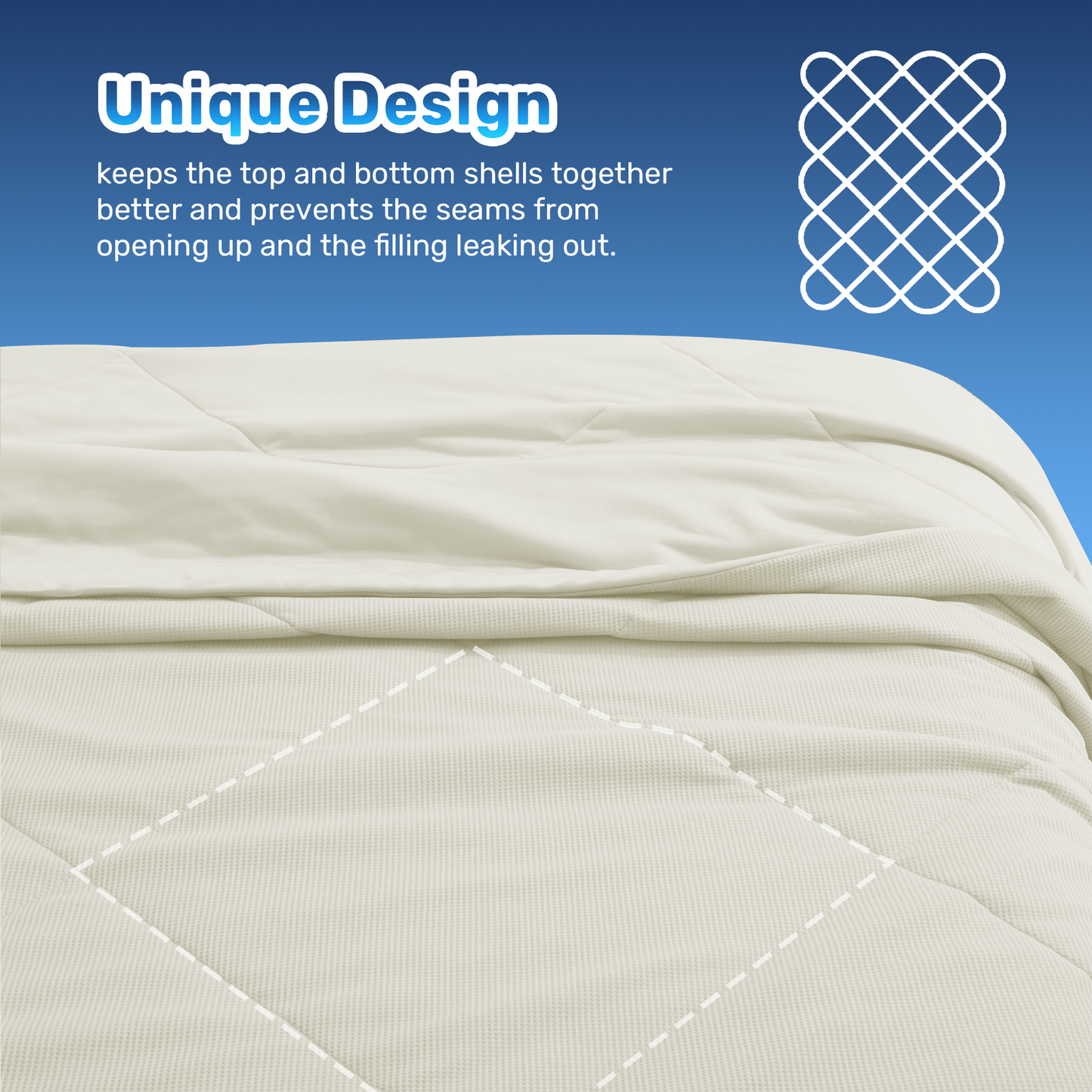 UNIKOME Cooling Blanket Twin Size - High Q-Max 0.4, Reversible Waffle Blanket for Summer, Soft Throw Blanket for Couch, Lightweight Summer Blanket, All Season Duvet Comforter